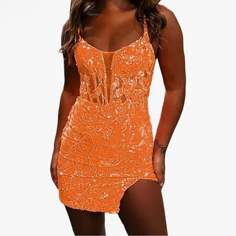 ORANGE HOMECOMING DRESS